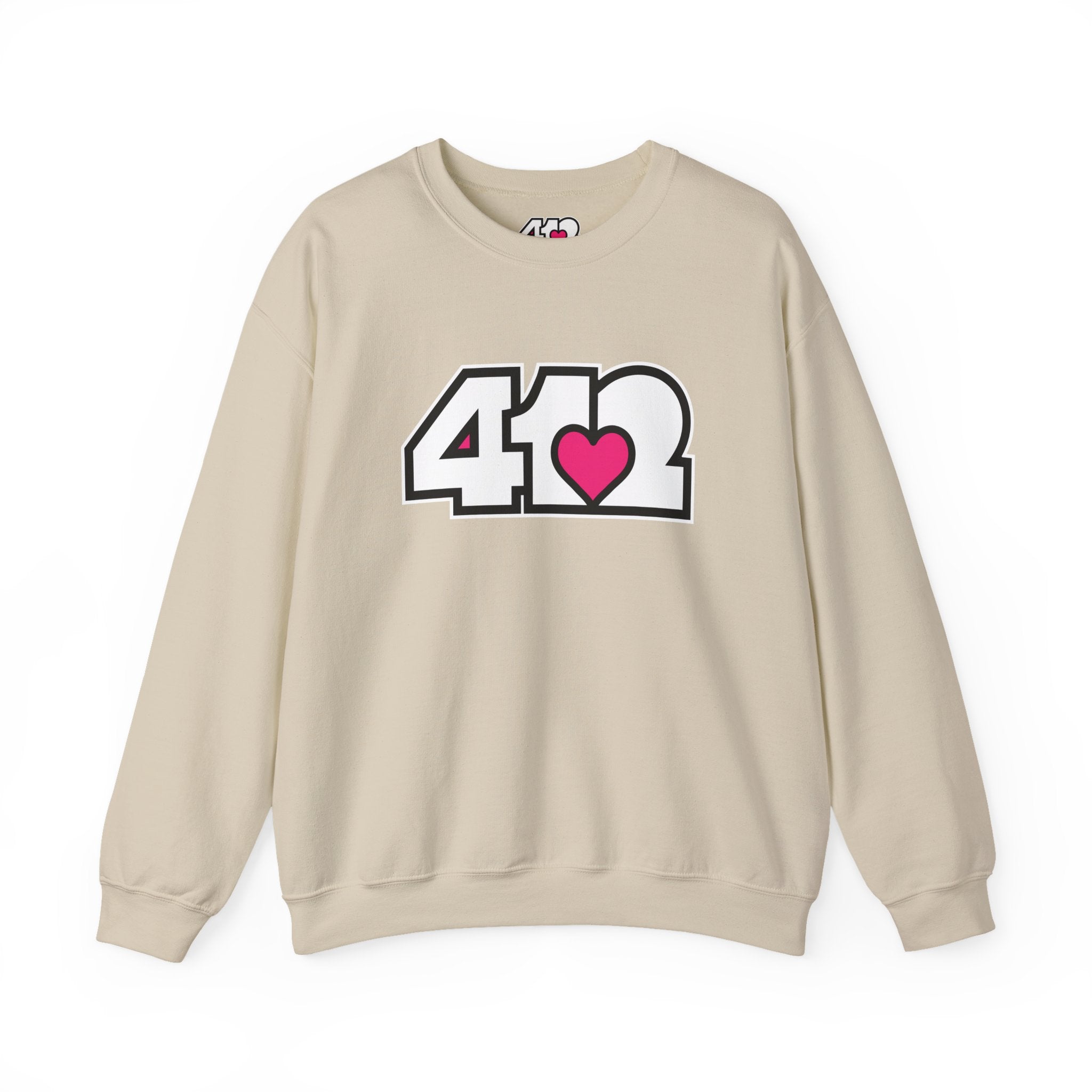 Pittsburgh Signature White Pink 412 Unisex Crewneck Sweatshirt