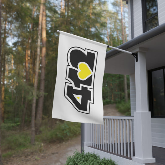 412 House Banner – Yellow Heart, Black Logo