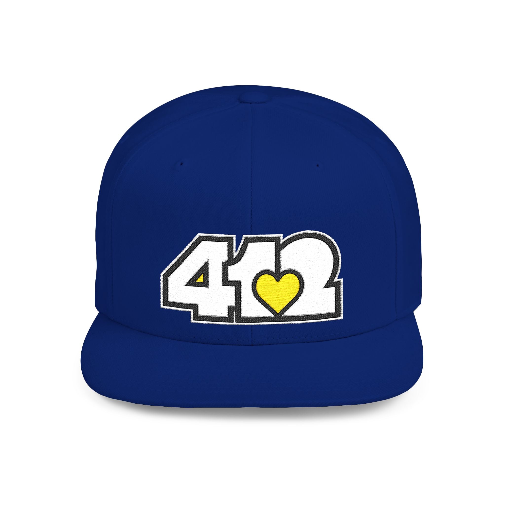 Pittsburgh 412 White & Yellow Embroidered Flat Bill Snapback Hat