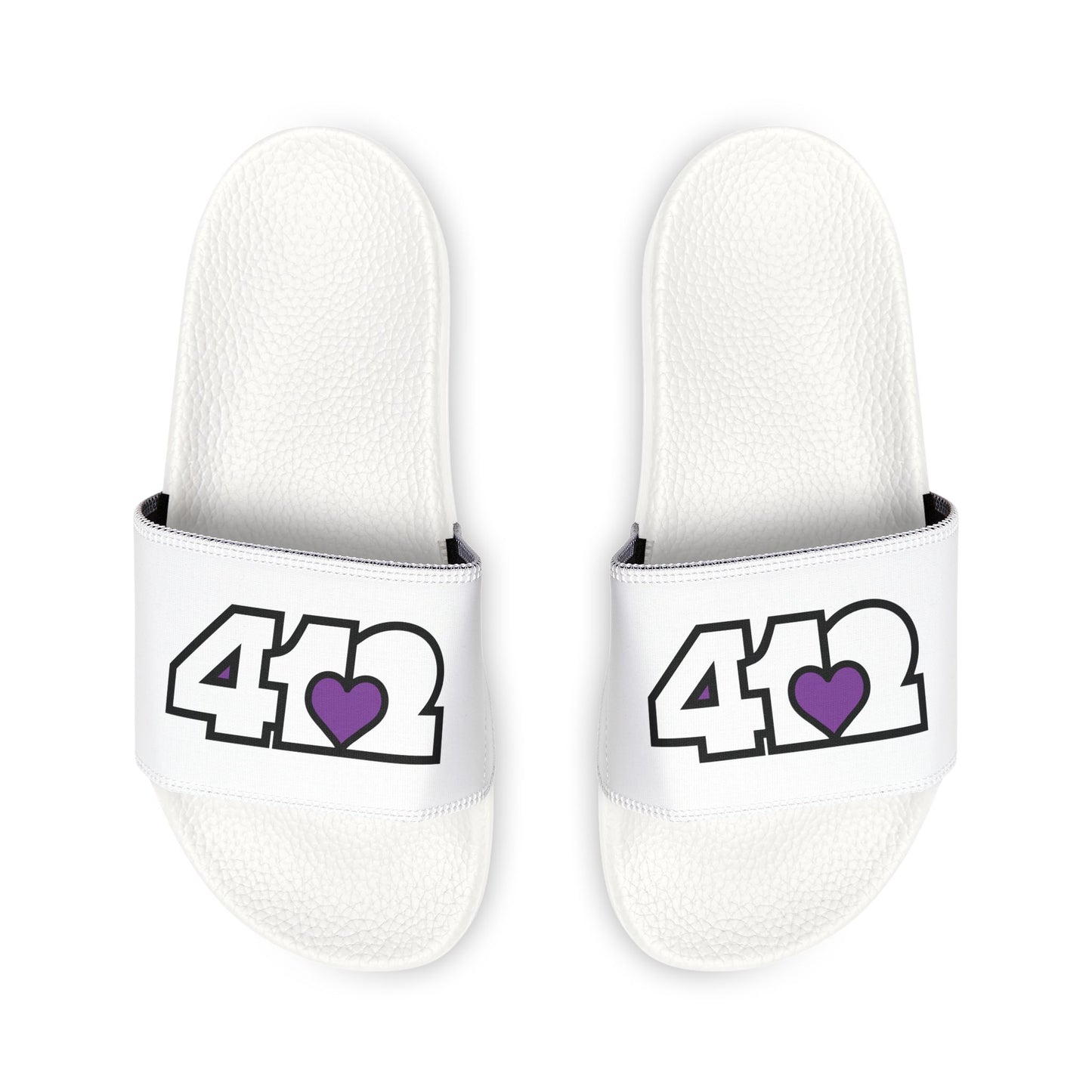 412 Men's Slides - Purple Heart, White Logo
