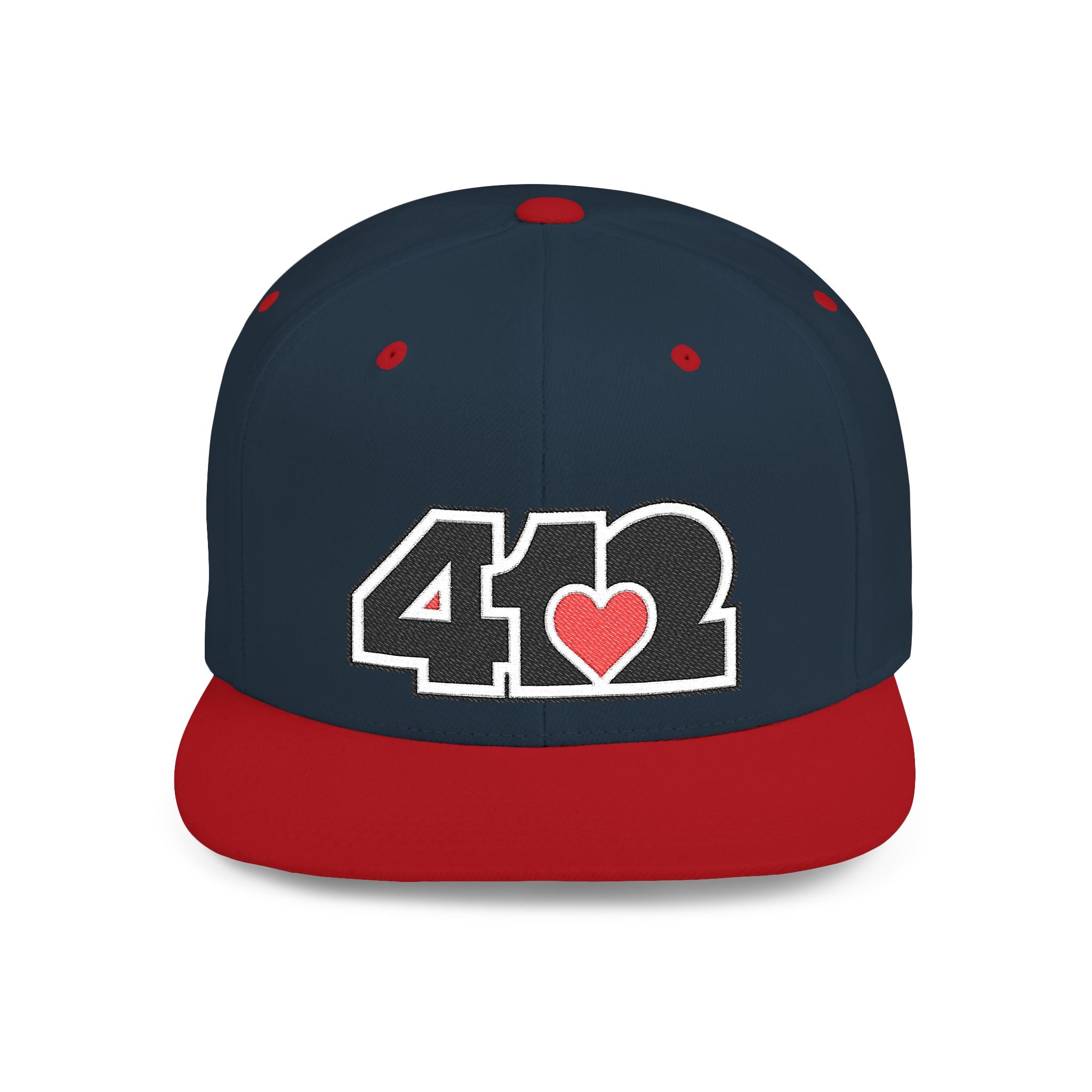 Pittsburgh 412 Black & Red Embroidered Flat Bill Snapback Hat