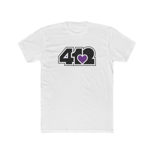 412 Contoured Fit Tee - Purple Heart, Black Logo