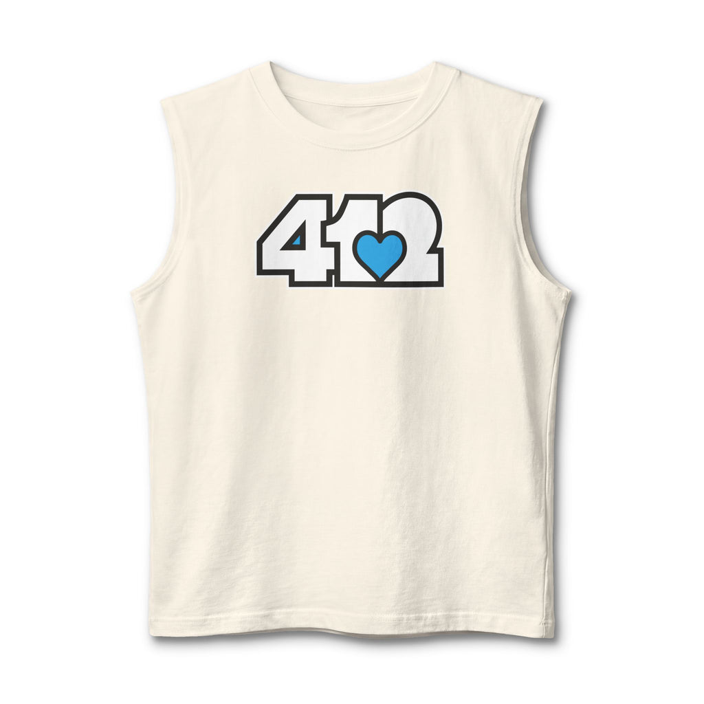 Pittsburgh Sleeveless Tee | Signature White Blue 412 | 4OneLove2