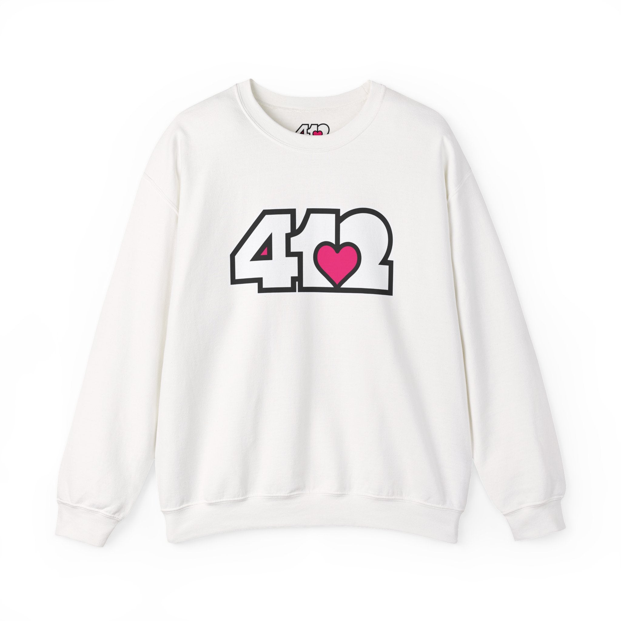 Pittsburgh Signature White Pink 412 Unisex Crewneck Sweatshirt