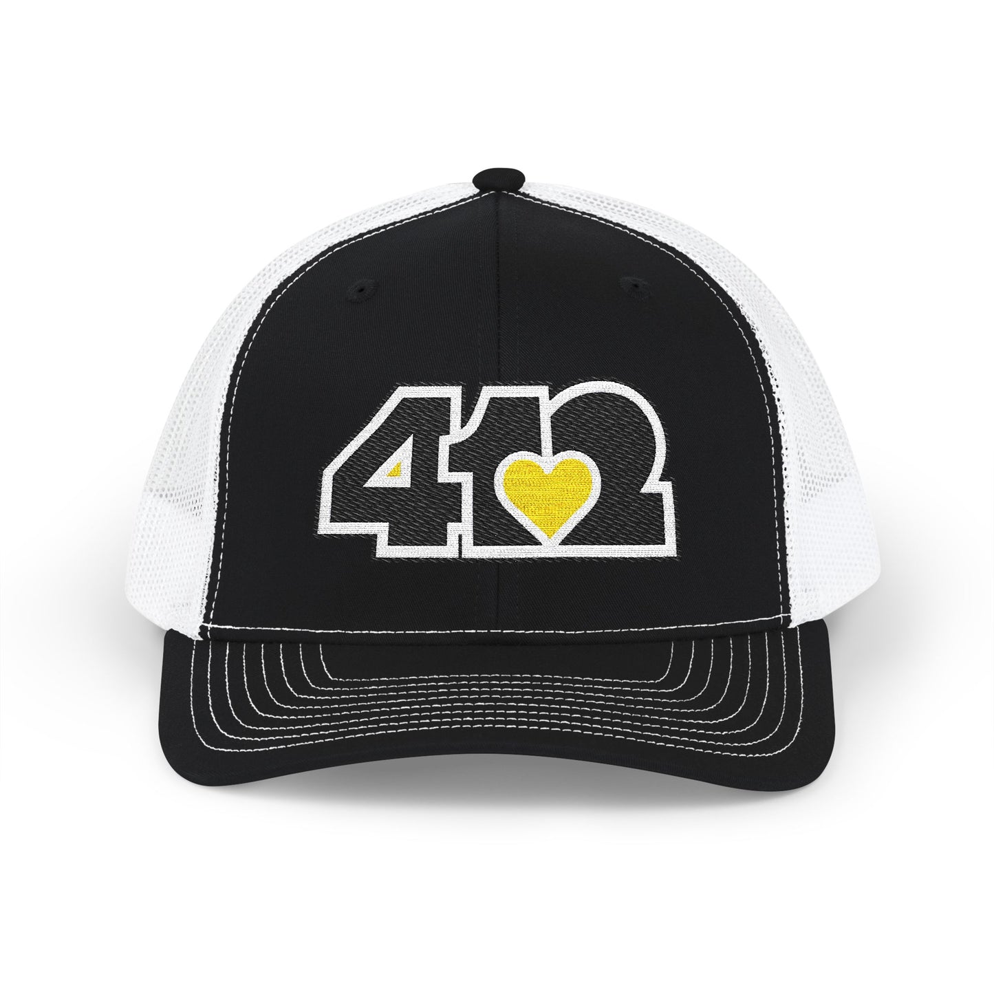 412 Snapback Crown – Embroidered Yellow Heart, Black Logo