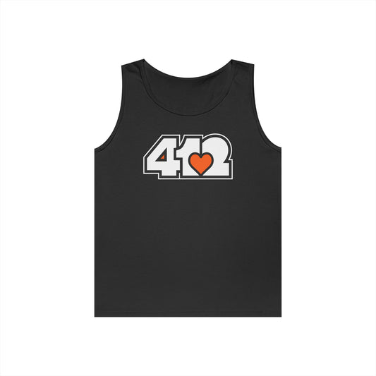 Orange Heart Cotton Tank Top