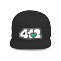 Pittsburgh 412 White & Green Embroidered Flat Bill Snapback Hat