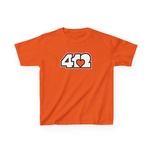Orange Heart Kids Cotton Tee