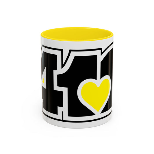 412 Collectible Mug - Yellow Heart, Black Logo