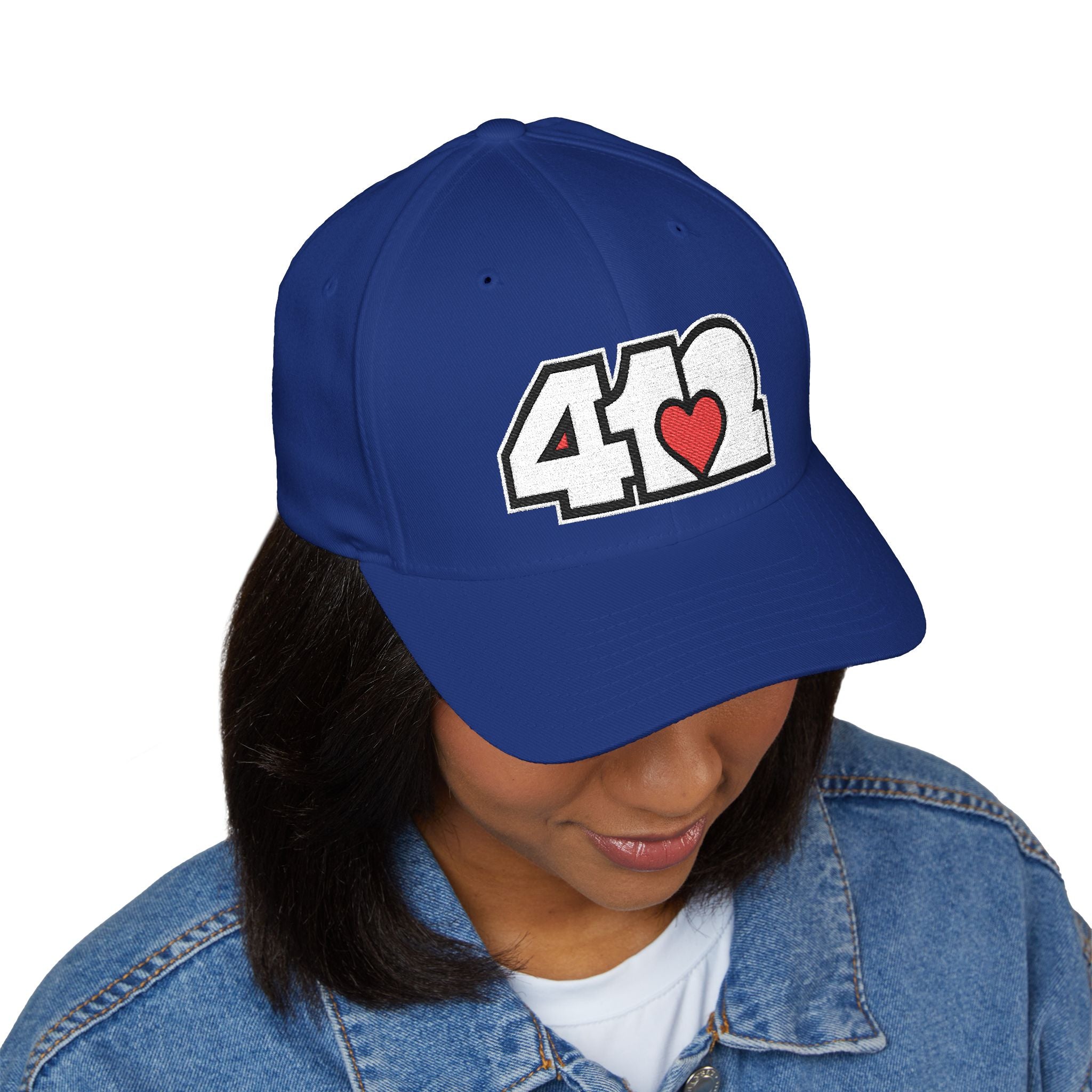 Pittsburgh 412 White Red Embroidered Stretch Fit Hat