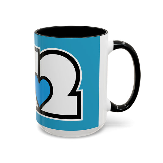 412 Collectible Mug - Blue Heart, White Logo