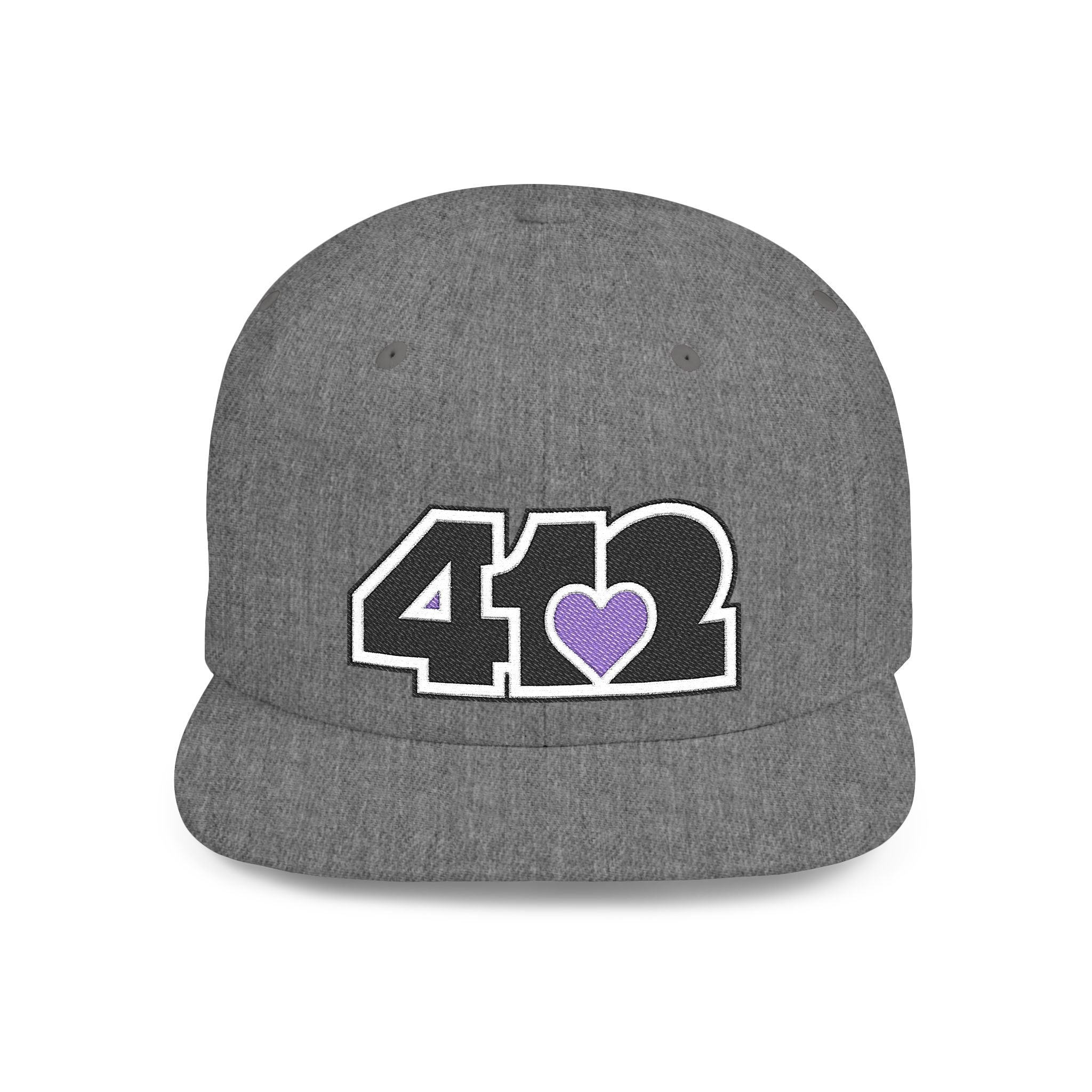 Pittsburgh 412 Black & Purple Embroidered Flat Bill Snapback Hat