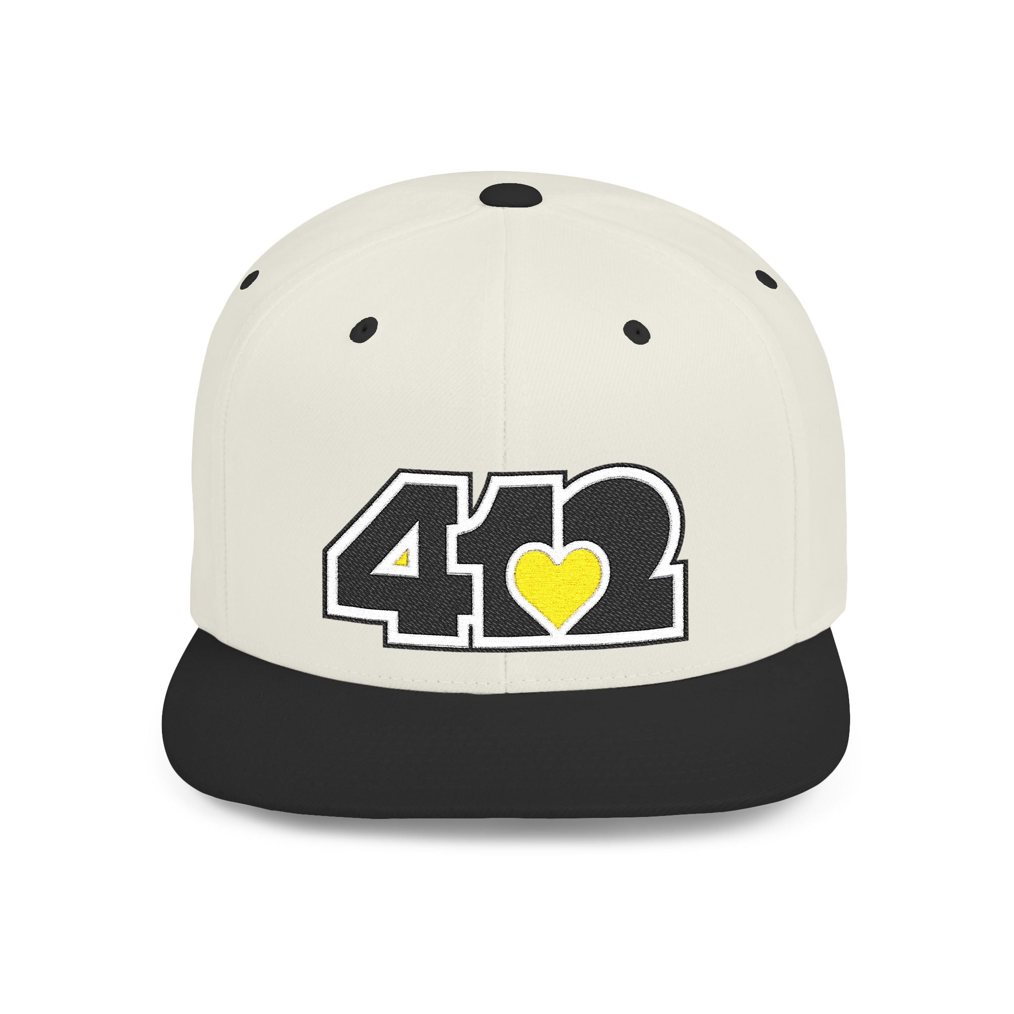 Pittsburgh 412 Black & Yellow Embroidered Flat Bill Snapback Hat
