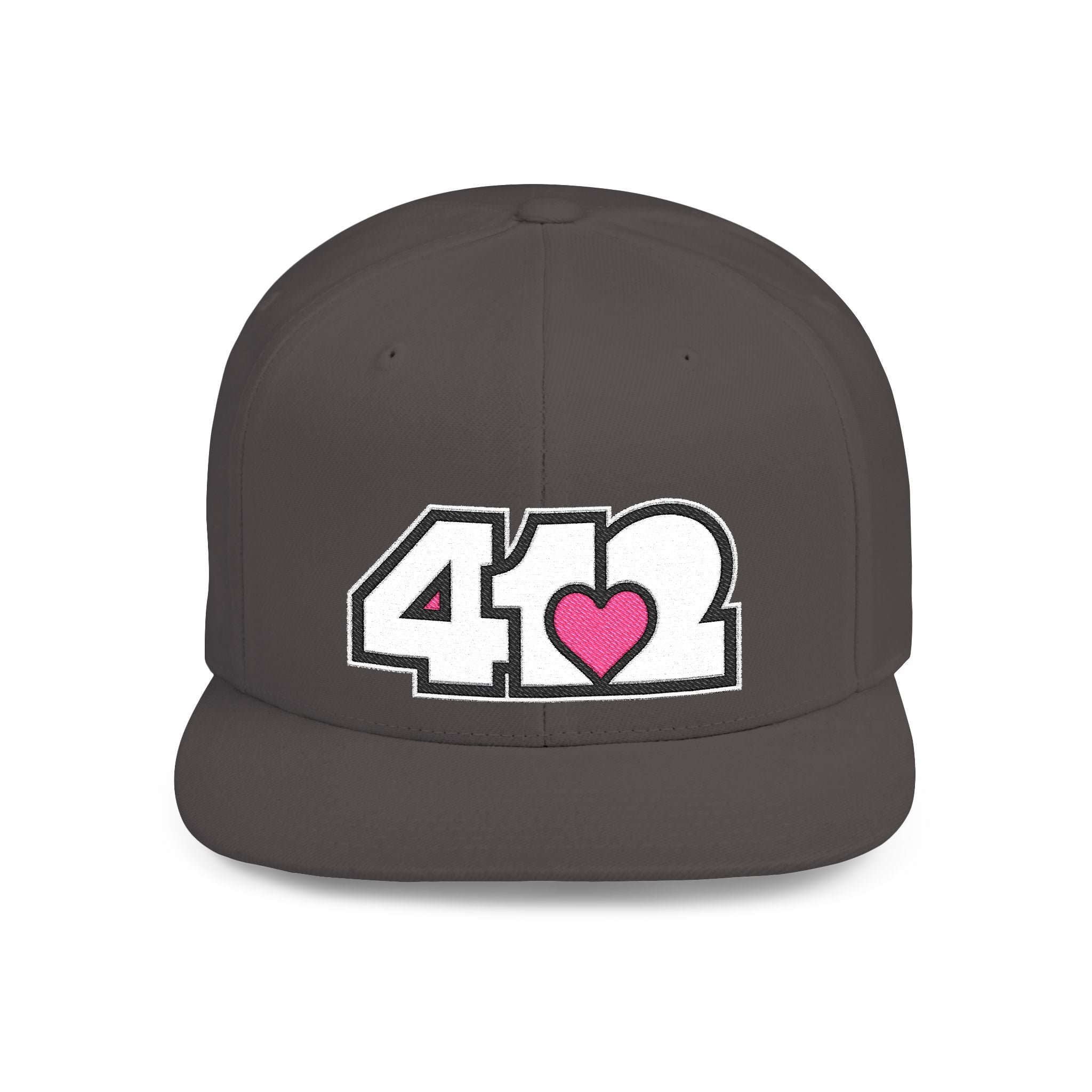 Pittsburgh 412 White & Pink Embroidered Flat Bill Snapback Hat