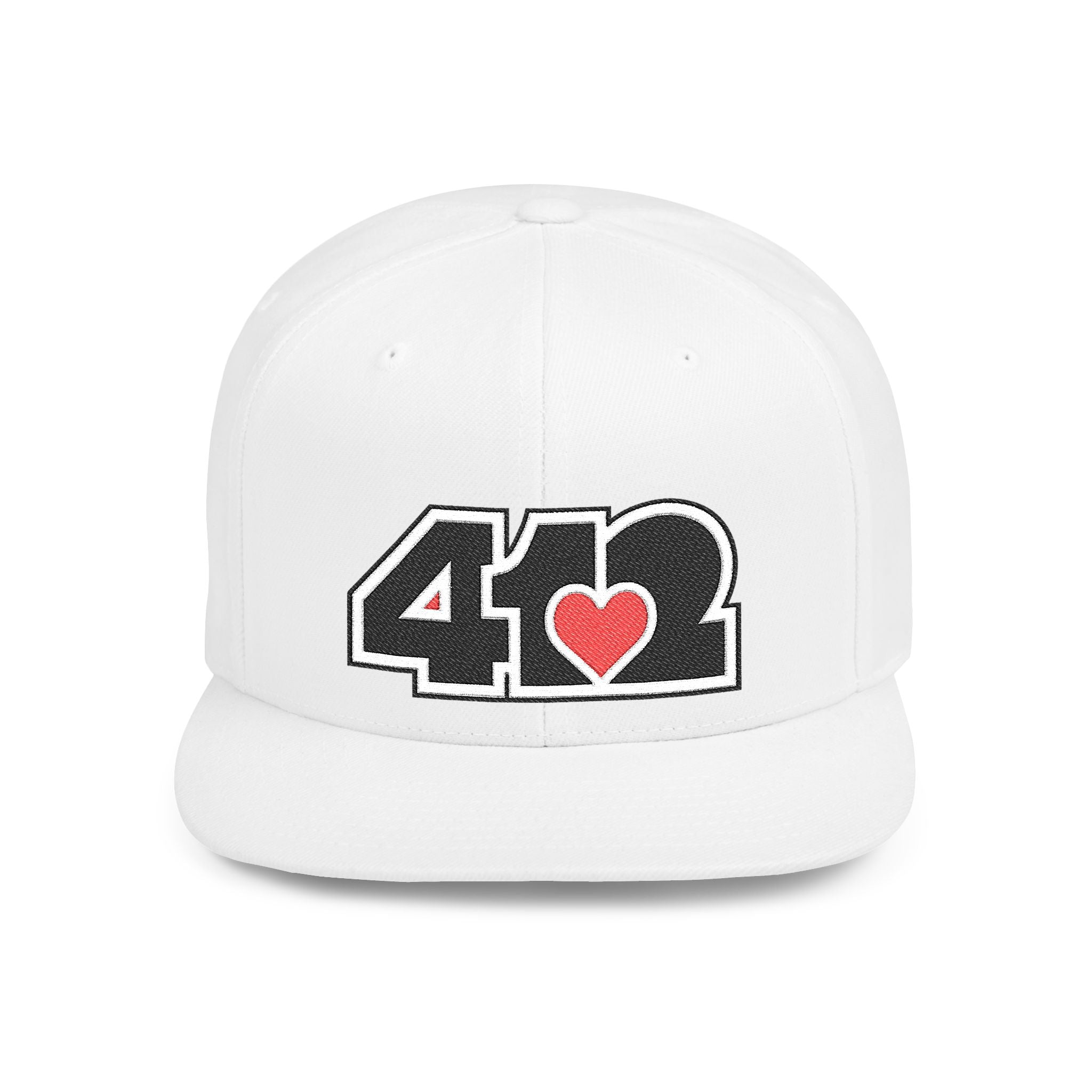 Pittsburgh 412 Black & Red Embroidered Flat Bill Snapback Hat