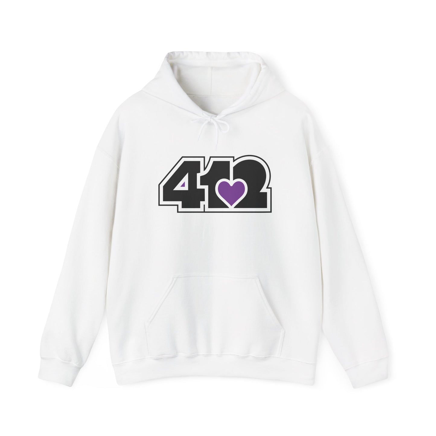 412 Classic Fit Adult Hoodie - Purple Heart Black Logo