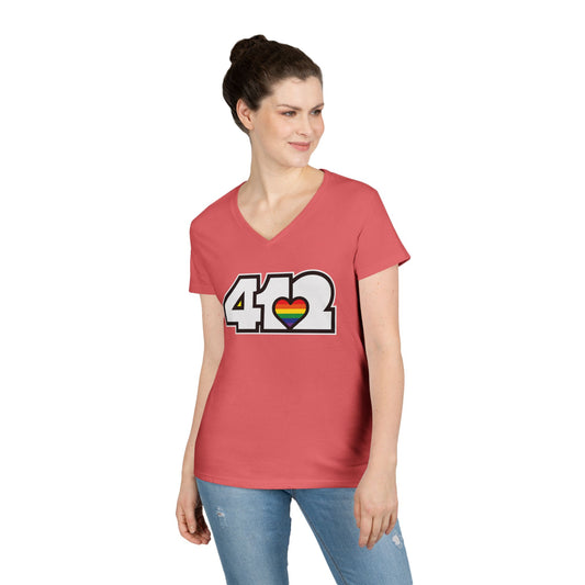 Rainbow Heart Women’s V-Neck