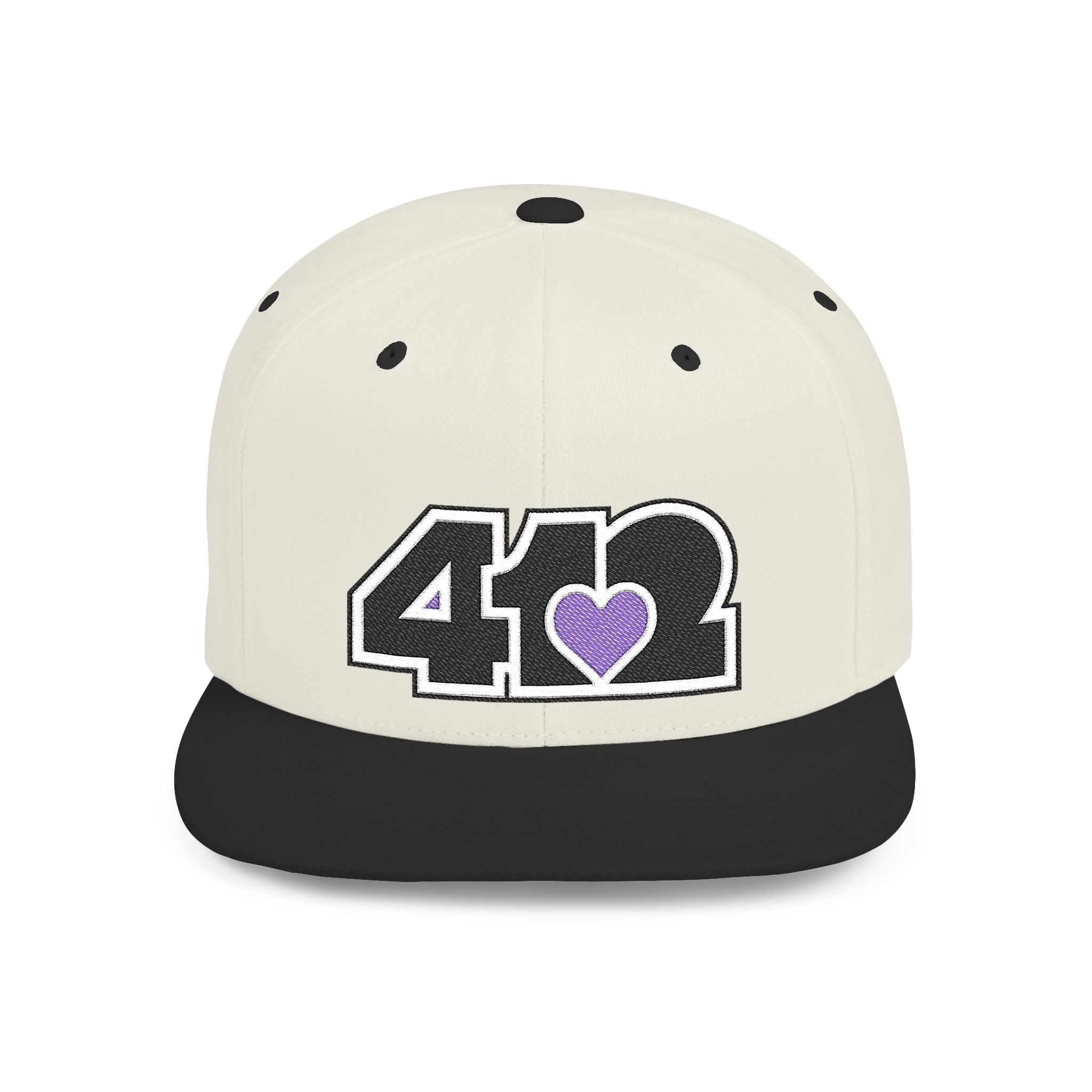 Pittsburgh 412 Black & Purple Embroidered Flat Bill Snapback Hat