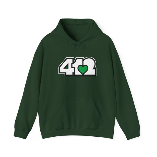 Green Heart Adult Hoodie