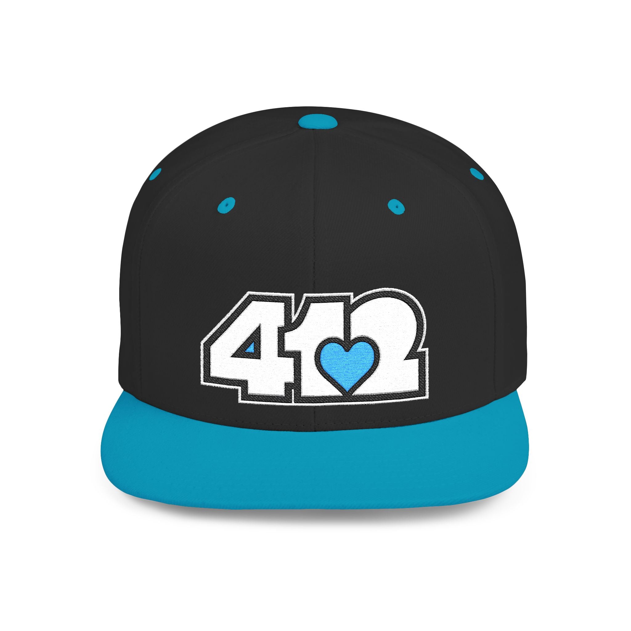 Pittsburgh 412 White & Blue Embroidered Flat Bill Snapback Hat