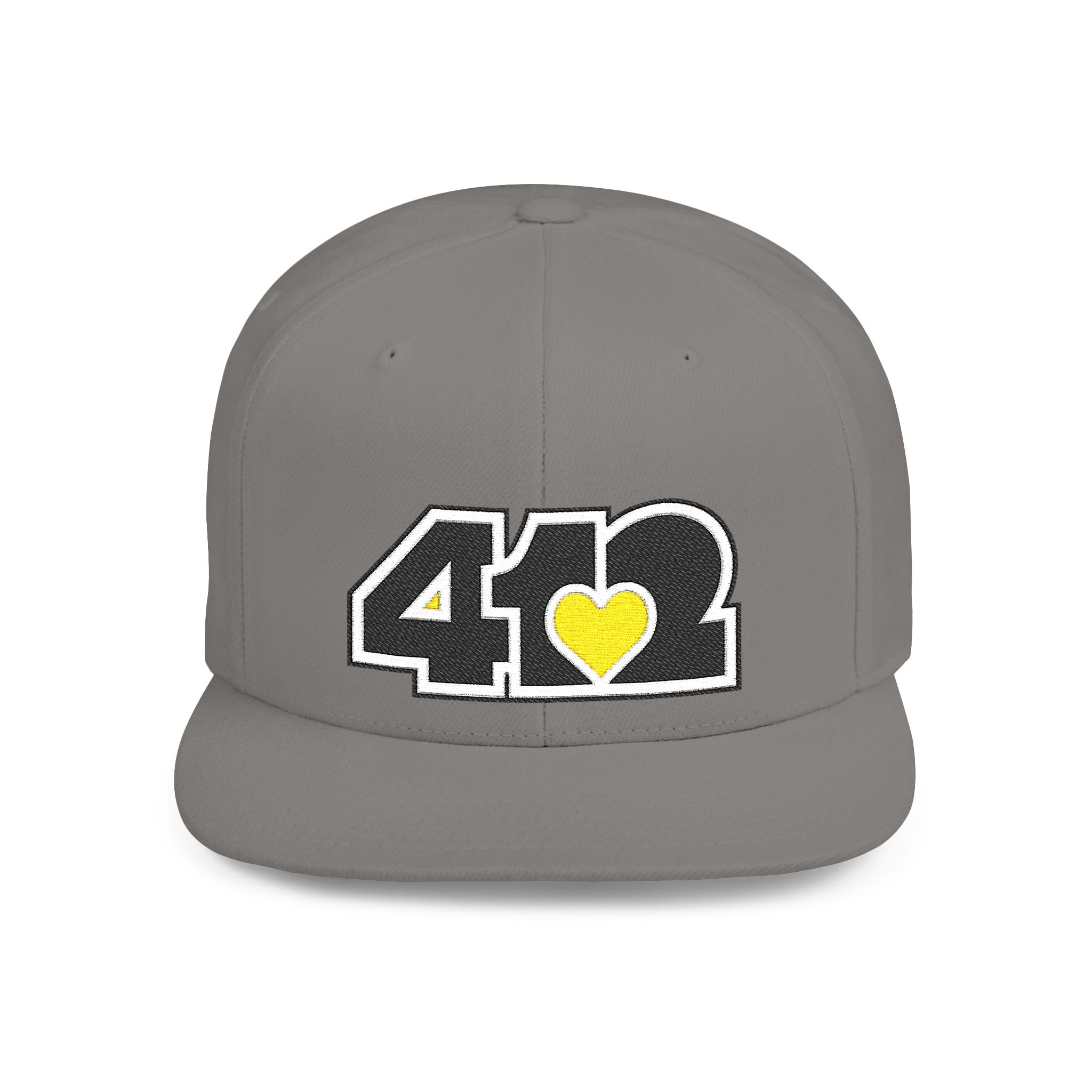 Pittsburgh 412 Black & Yellow Embroidered Flat Bill Snapback Hat