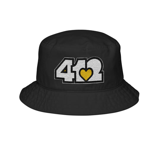 Yellow Heart Embroidered Bucket Hat