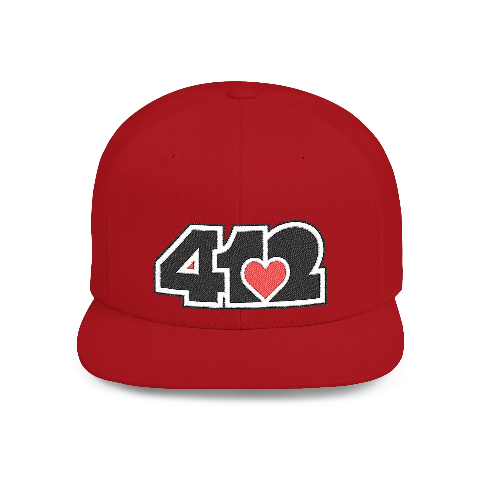 Pittsburgh 412 Black & Red Embroidered Flat Bill Snapback Hat
