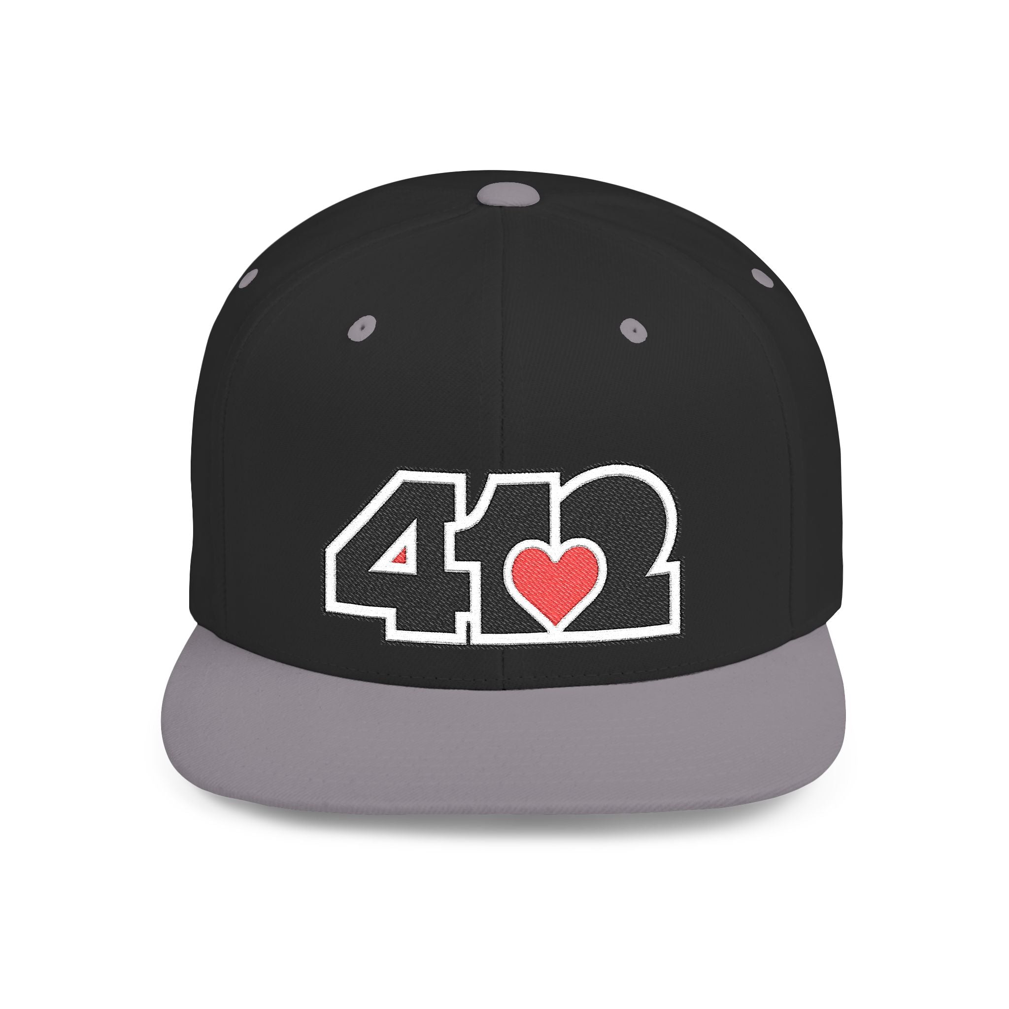 Pittsburgh 412 Black & Red Embroidered Flat Bill Snapback Hat