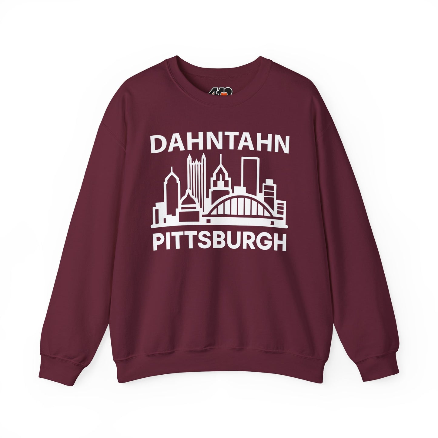 Dahntahn Pittsburgh Adult Sweatshirt - White Logo