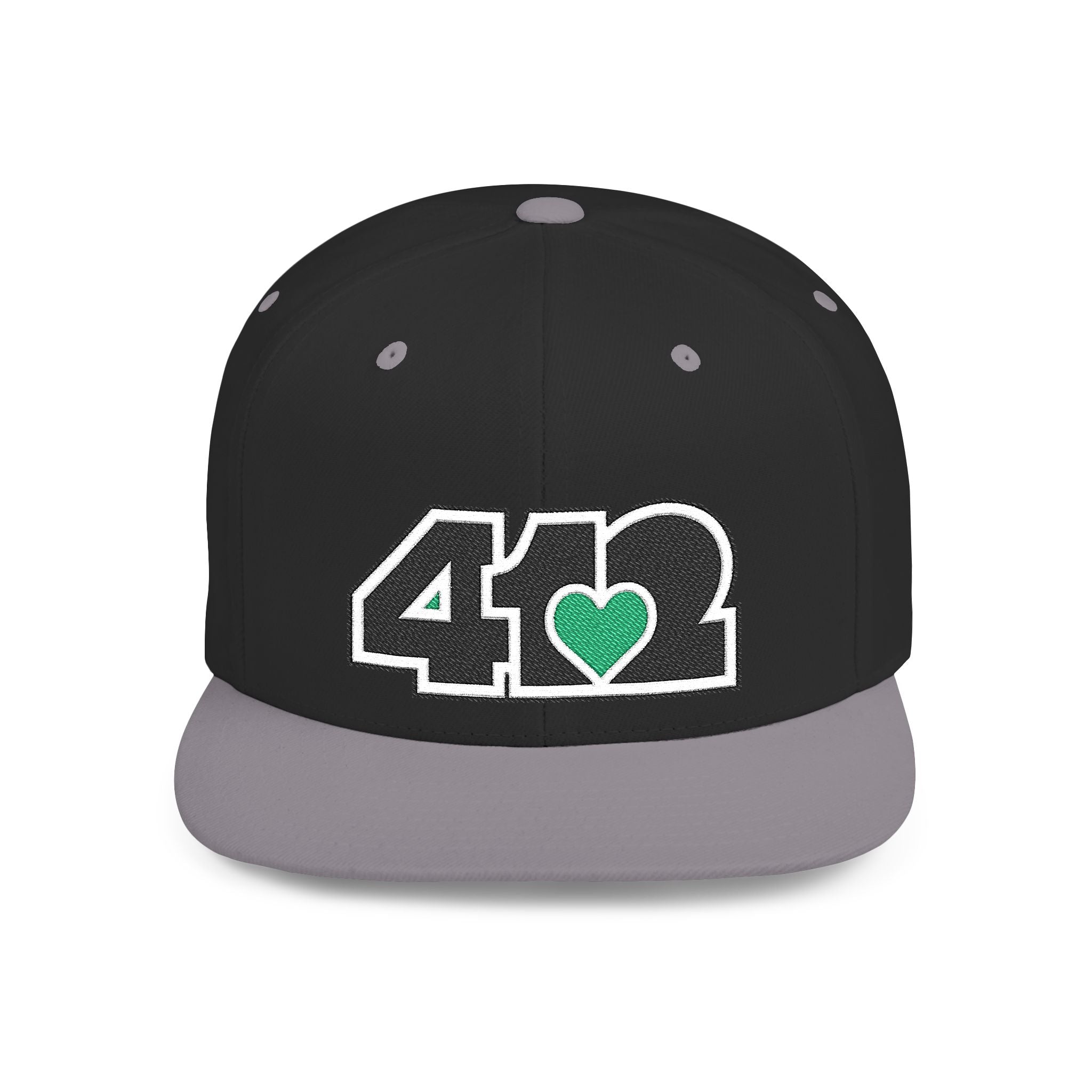 Pittsburgh 412 Black & Green Embroidered Flat Bill Snapback Hat