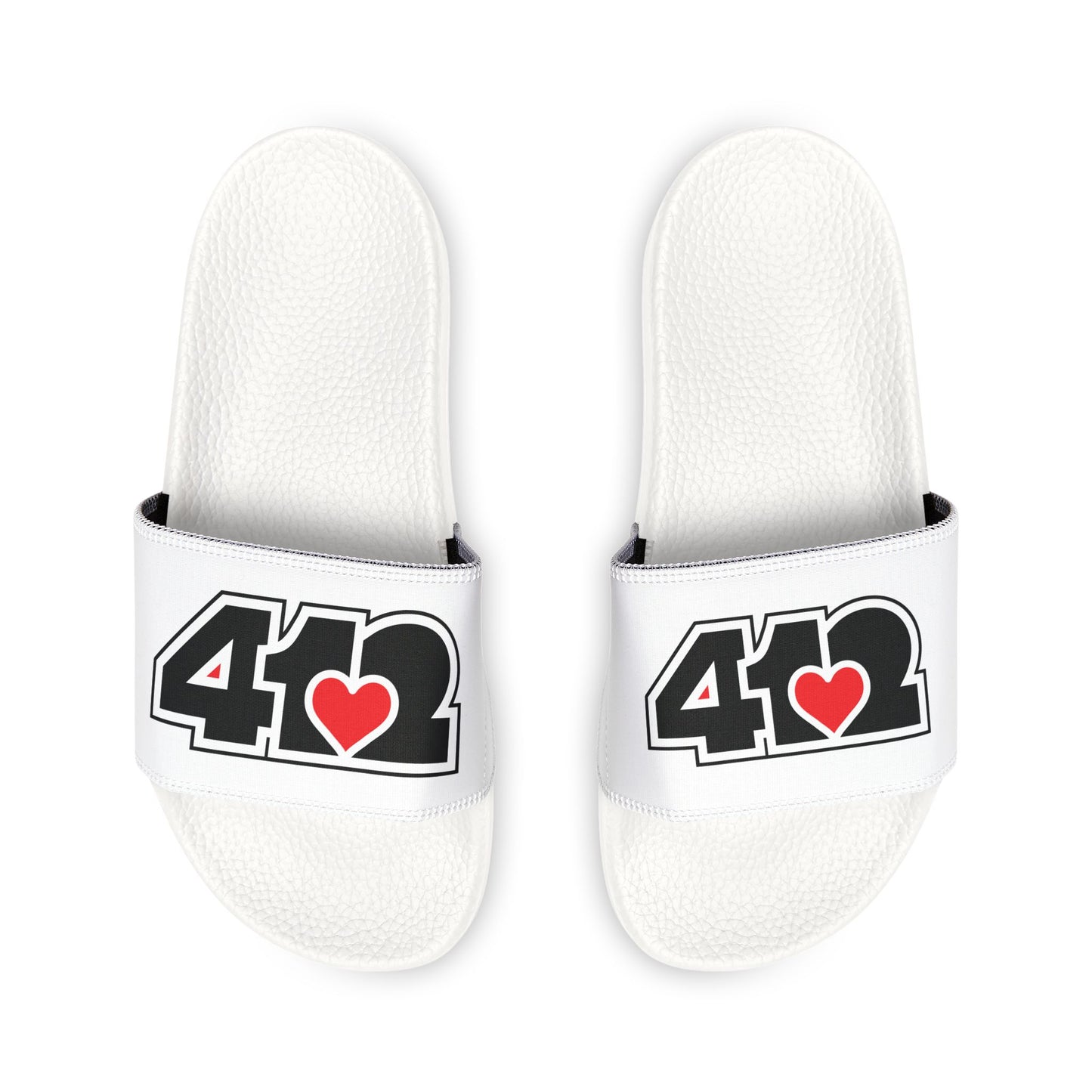 412 Men's Slides - Red Heart, White Logo