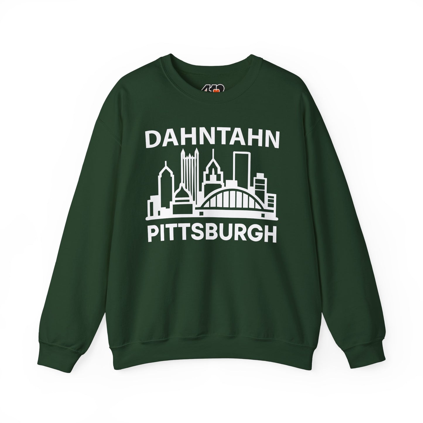Dahntahn Pittsburgh Adult Sweatshirt - White Logo