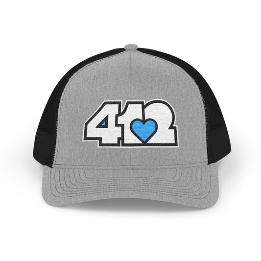 Blue Heart Embroidered Snapback Cap