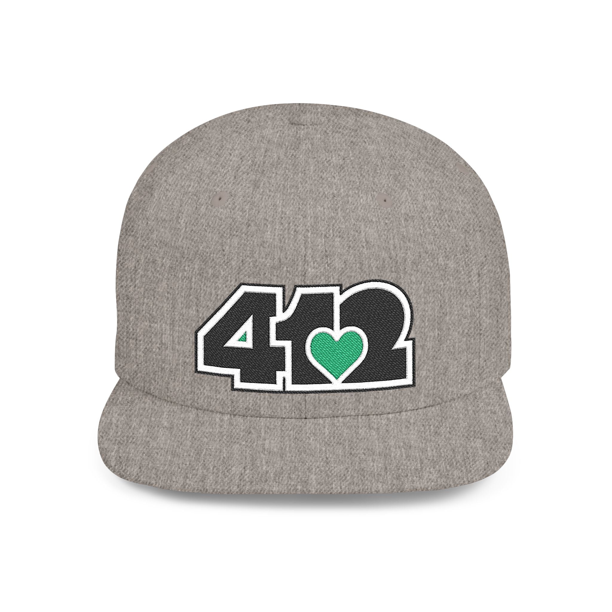 Pittsburgh 412 Black & Green Embroidered Flat Bill Snapback Hat