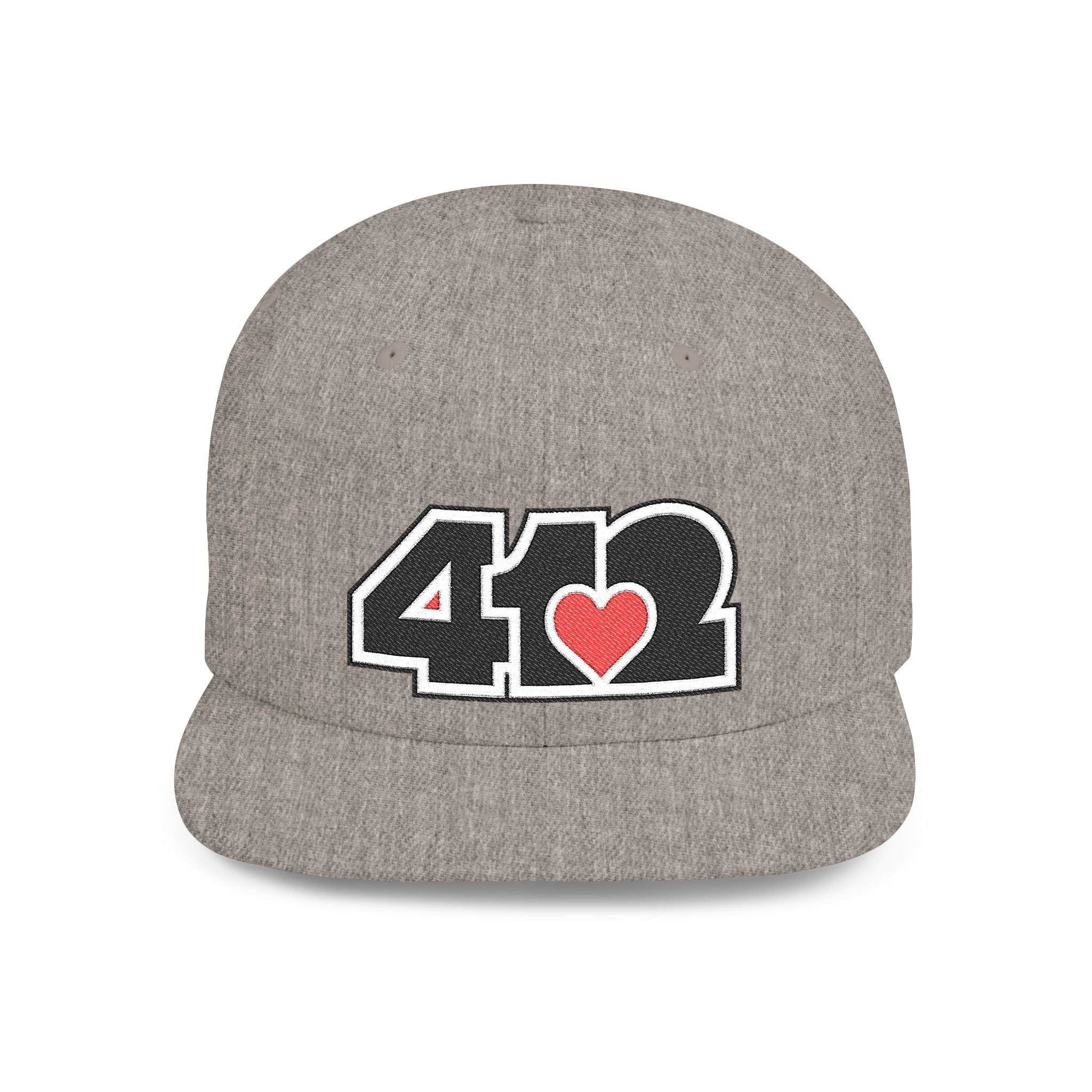 Pittsburgh 412 Black & Red Embroidered Flat Bill Snapback Hat