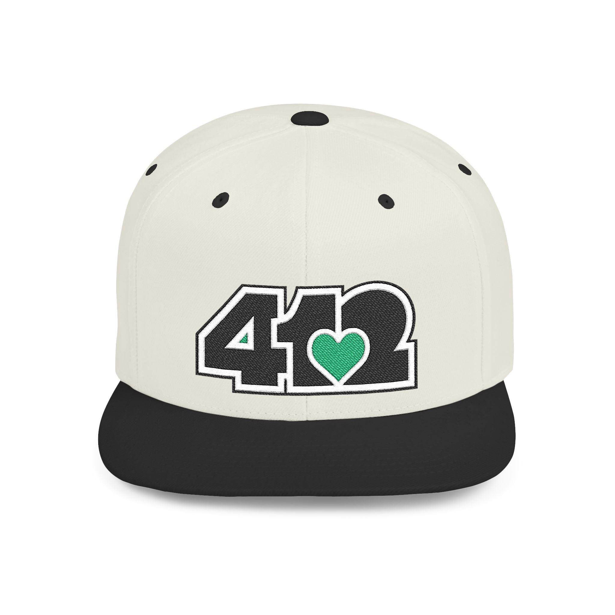 Pittsburgh 412 Black & Green Embroidered Flat Bill Snapback Hat