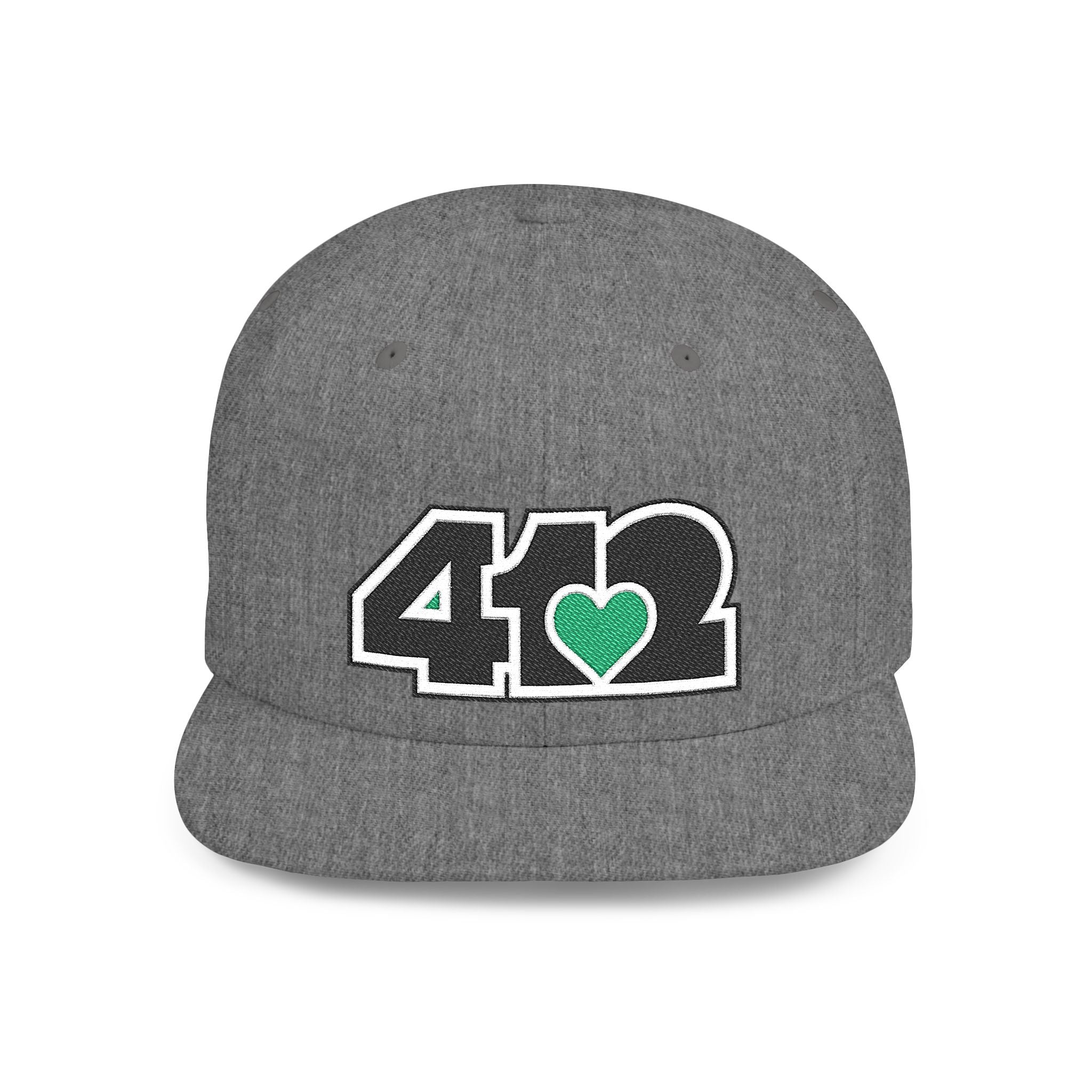 Pittsburgh 412 Black & Green Embroidered Flat Bill Snapback Hat