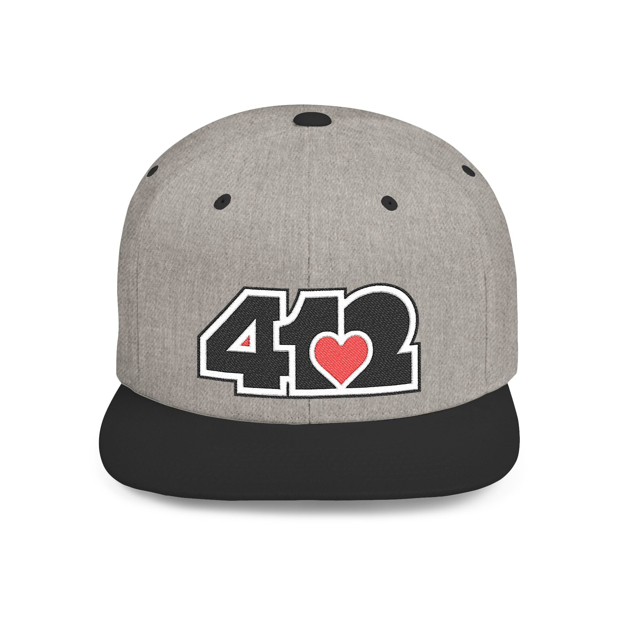 Pittsburgh 412 Black & Red Embroidered Flat Bill Snapback Hat