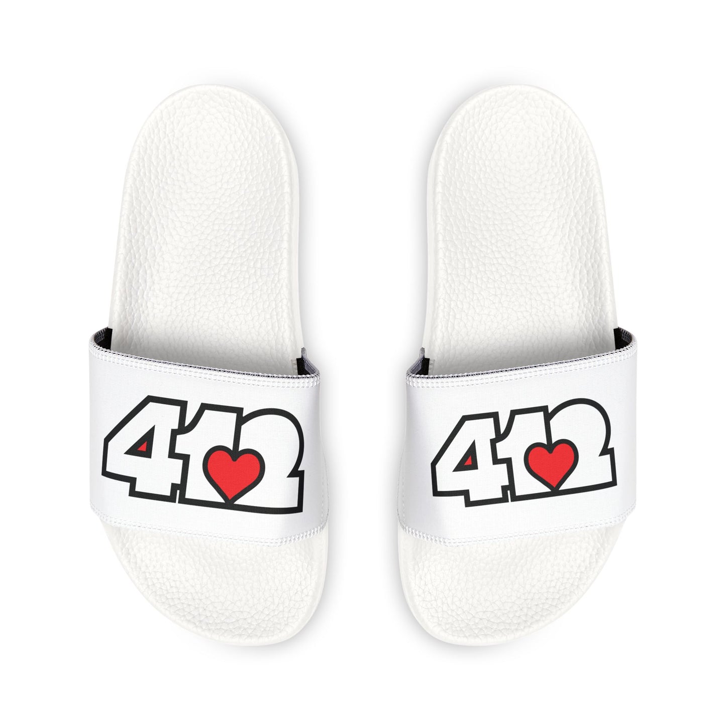 412 Men's Slides - Red Heart, White Logo