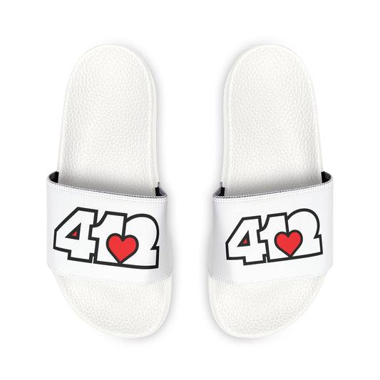 412 Men's Slides - Red Heart, White Logo