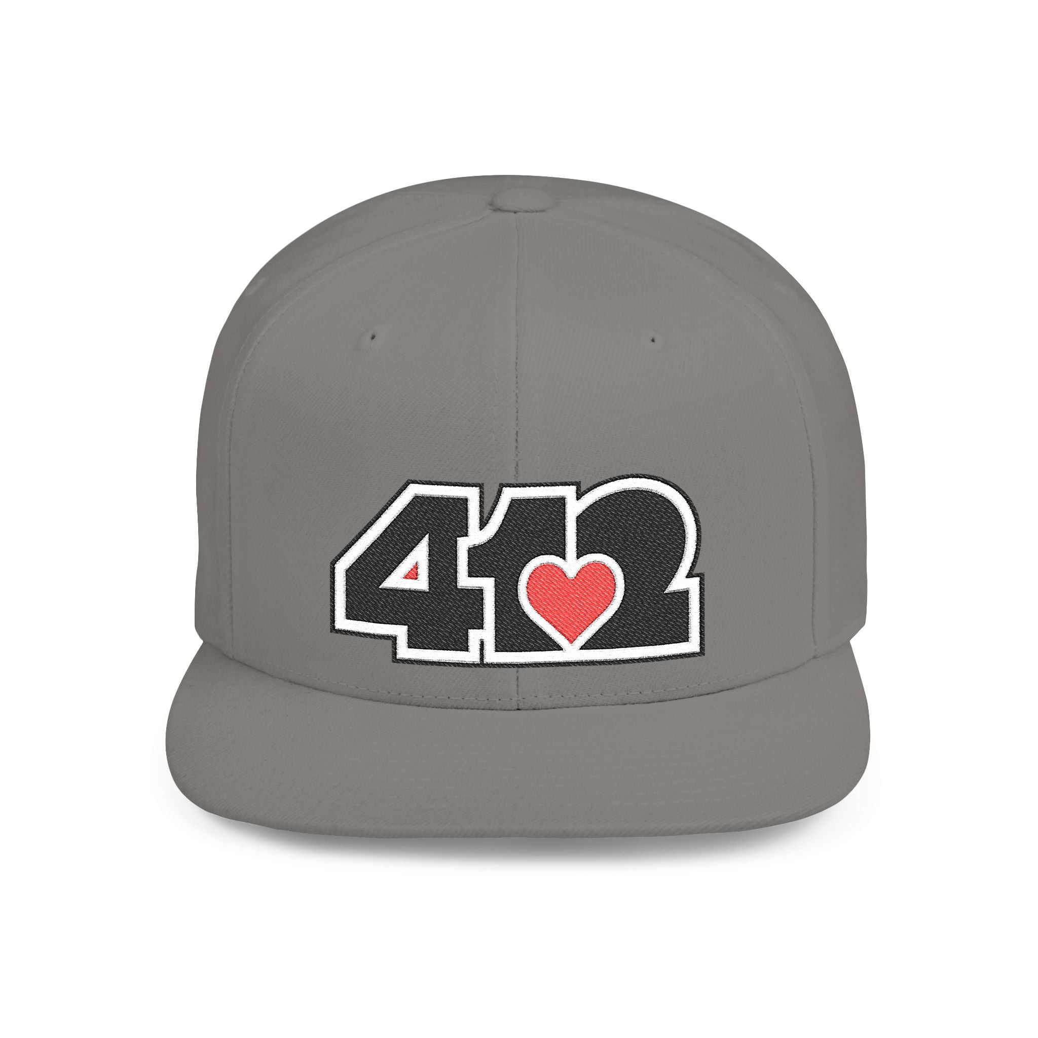 Pittsburgh 412 Black & Red Embroidered Flat Bill Snapback Hat