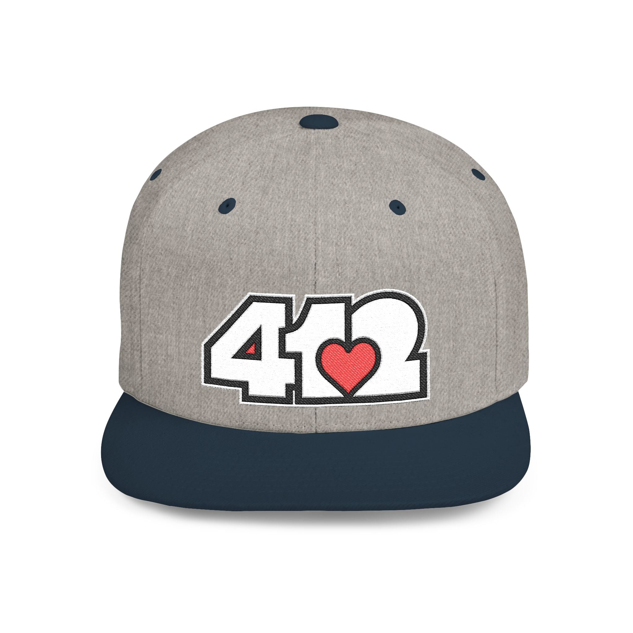 Pittsburgh 412 White & Red Embroidered Flat Bill Snapback Hat
