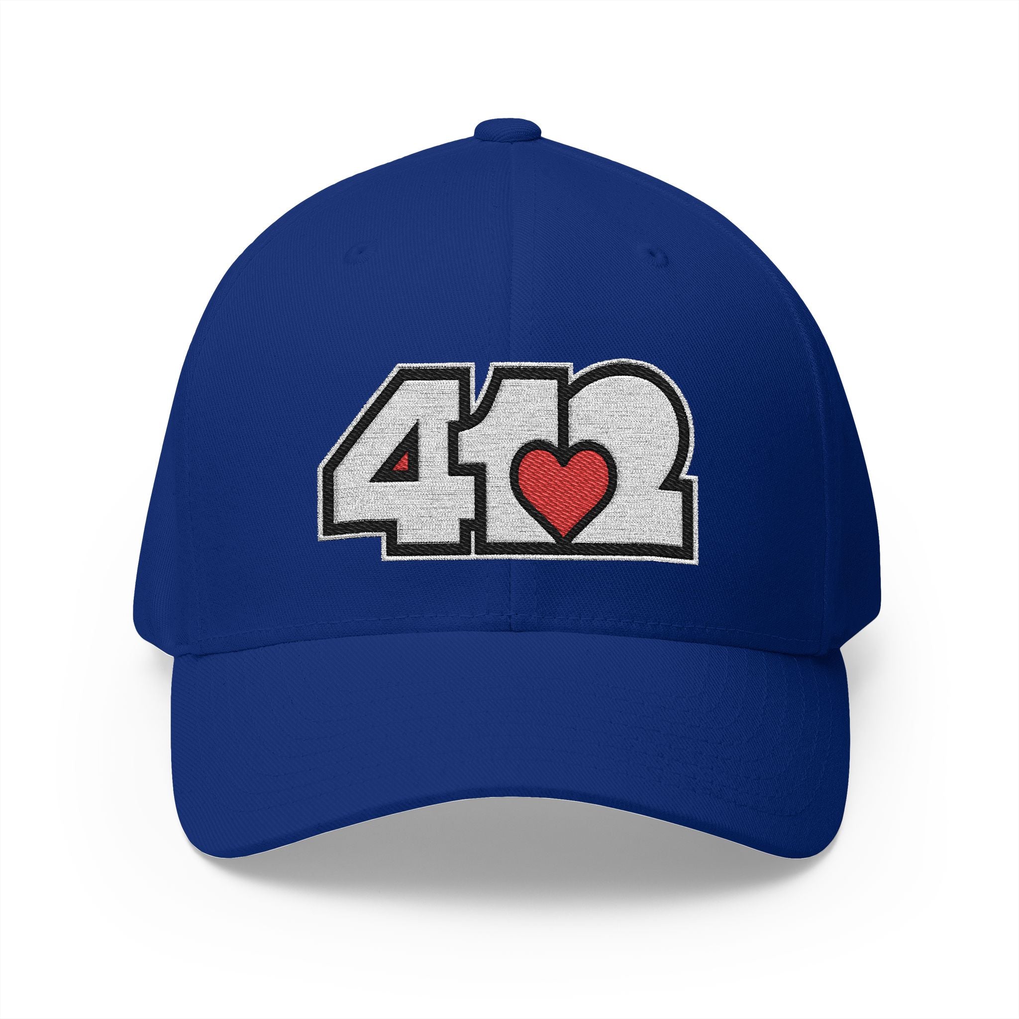 Pittsburgh 412 White Red Embroidered Stretch Fit Hat