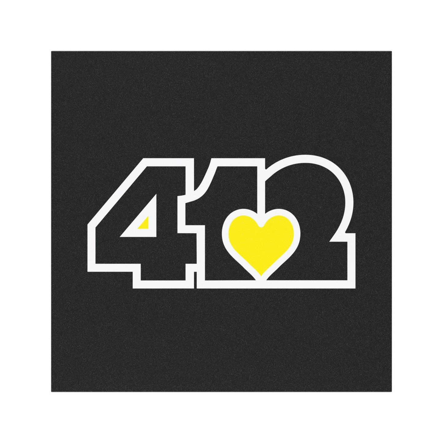 412 Car Magnet - Yellow Heart, Black Logo