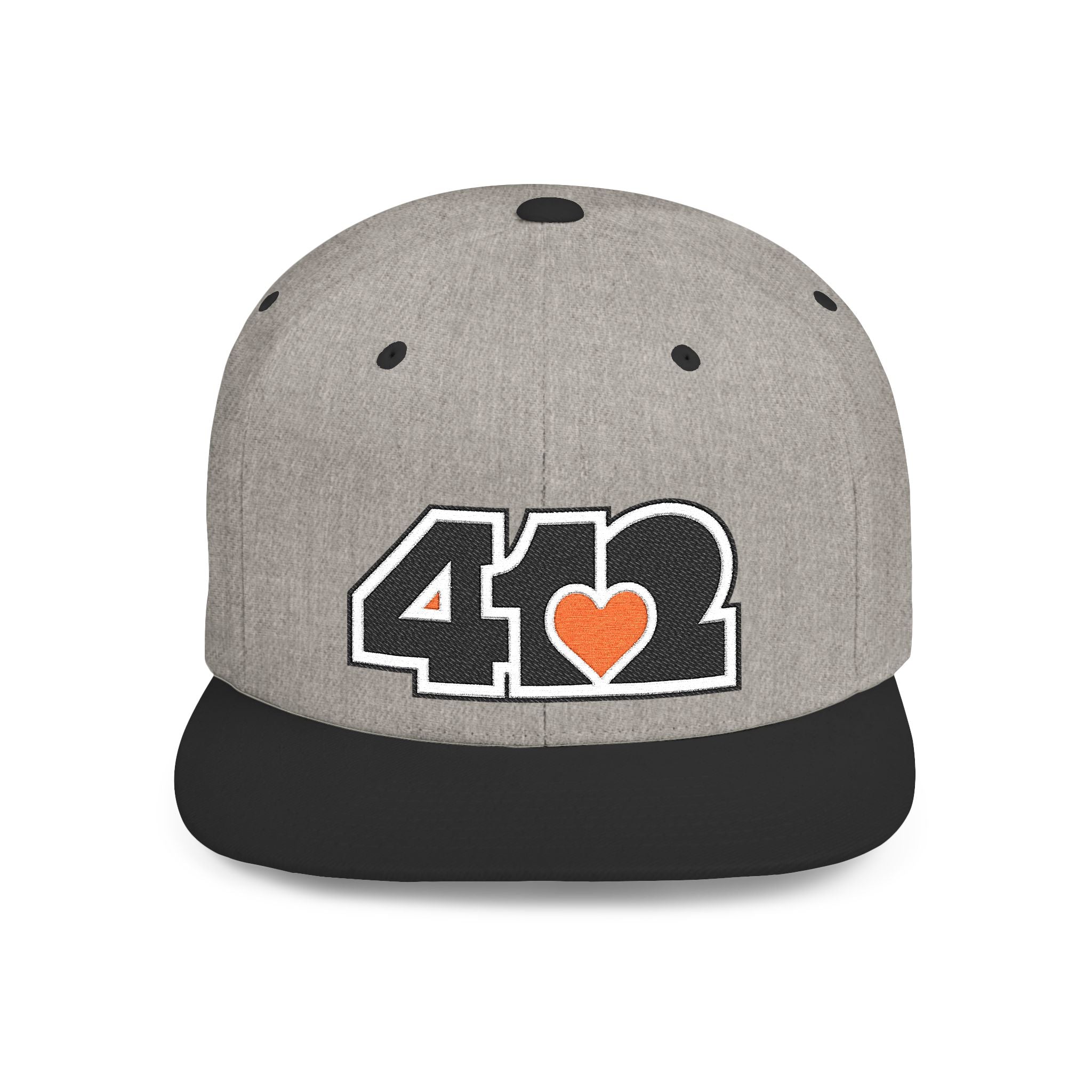 Pittsburgh 412 Black & Orange Embroidered Flat Bill Snapback Hat