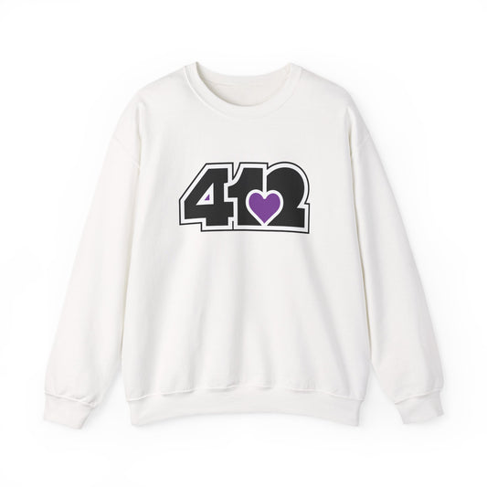 412 Crew Neck Sweatshirt  - Purple Heart, Black Logo
