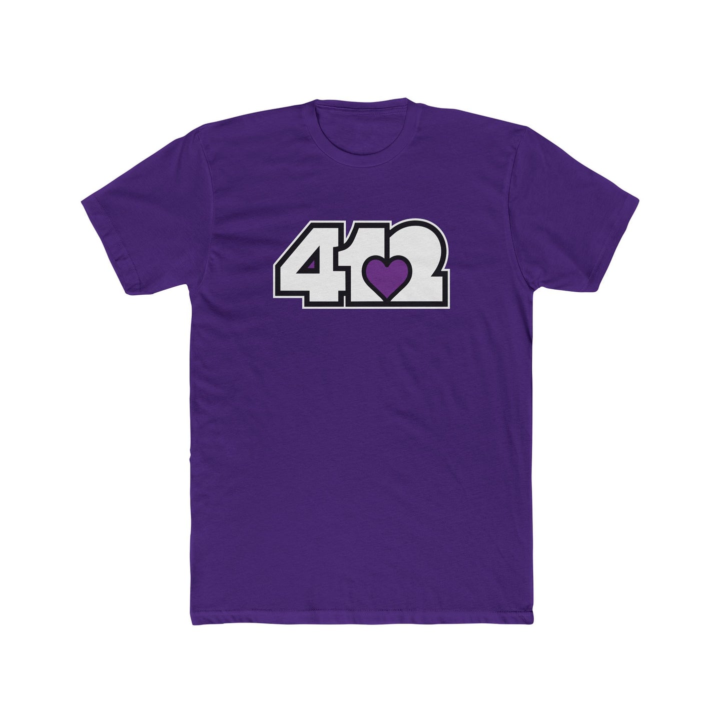 412 Contoured Fit Tee - Purple Heart, White Logo