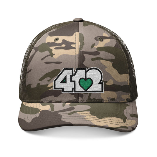 412 Camo Crown - Green & White Logo