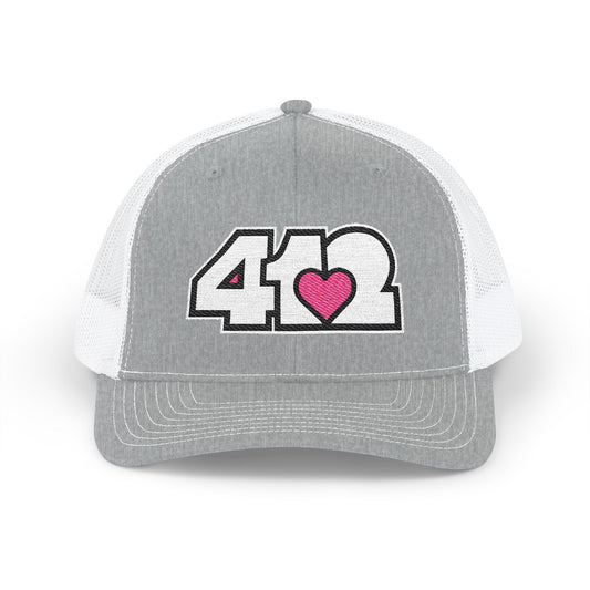 Pink Heart Embroidered Snapback Cap