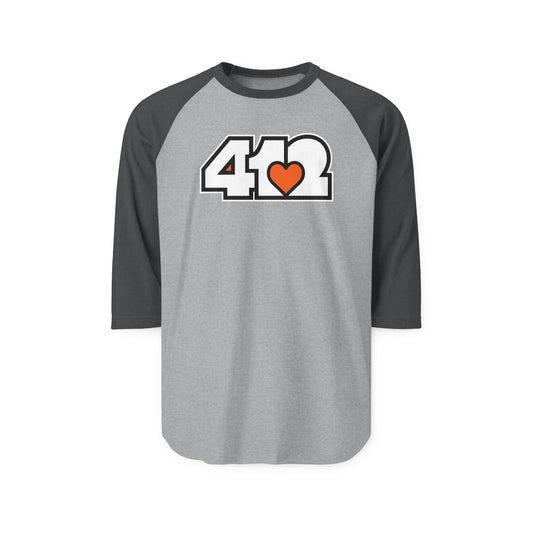 Orange Heart Three-Quarter Sleeve Shirt